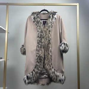 Adrienne Landau Stylish Long Coat Ladies Size M-